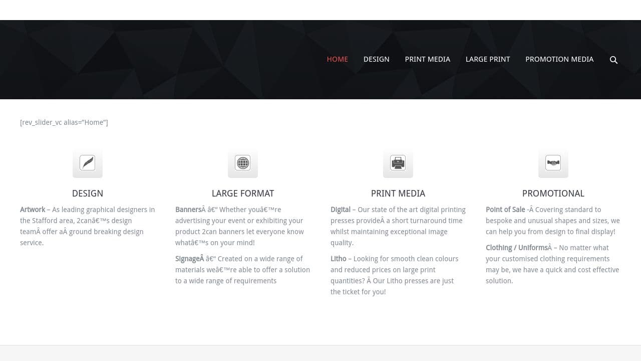 2 CAN PRINT LTD website screenshot