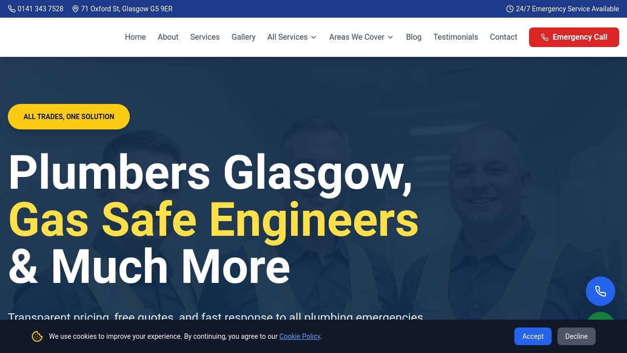 1 POINT PLUMBING AND HEATING SERVICES LTD website screenshot