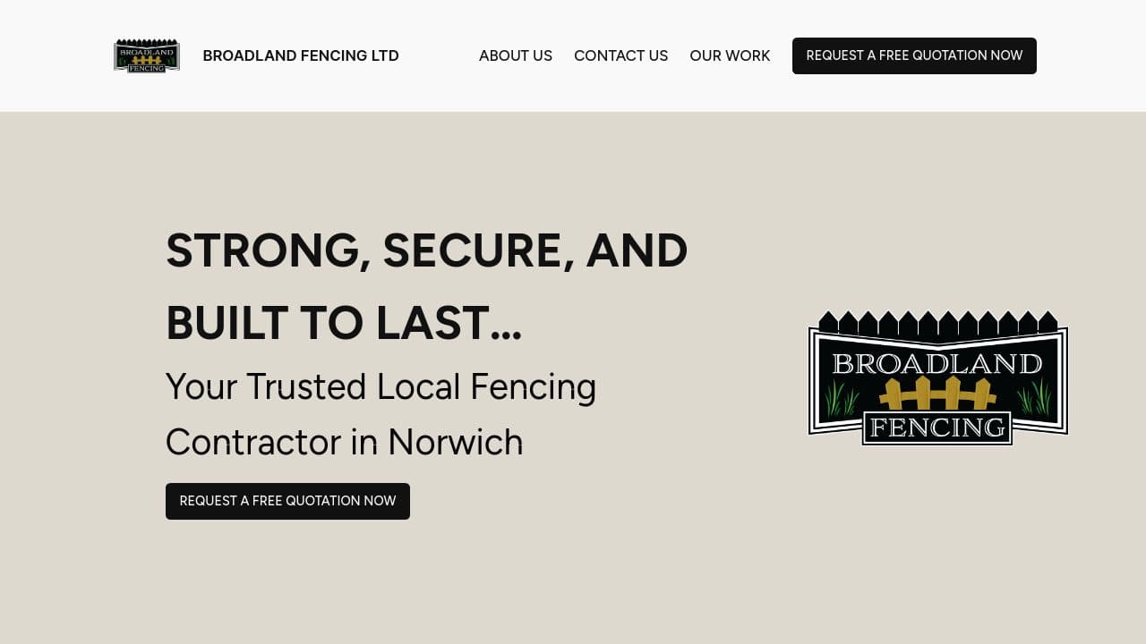 BROADLAND FENCING LIMITED website screenshot