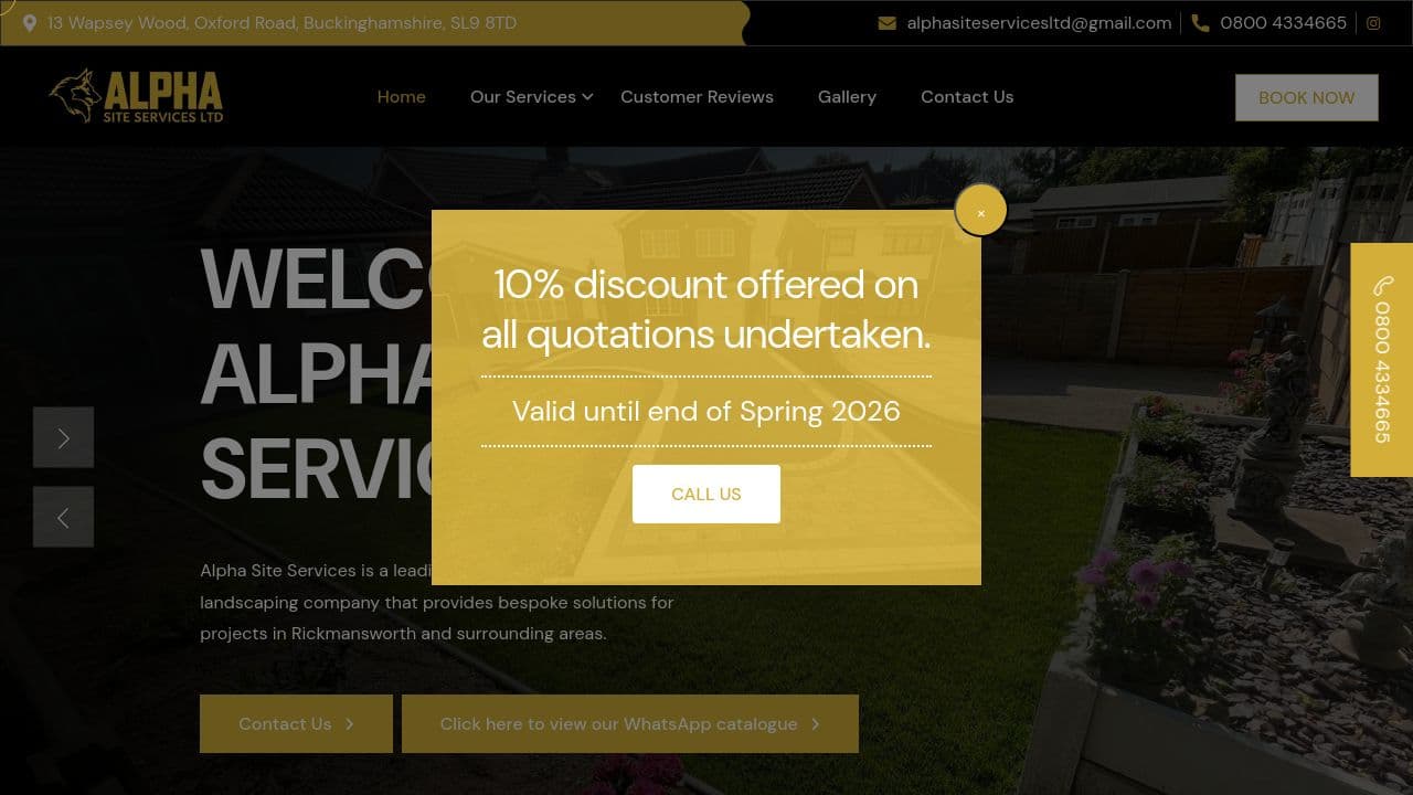 ALPHA SITE SERVICES LIMITED website screenshot