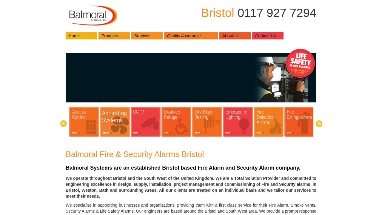 BALMORAL SYSTEMS LIMITED website screenshot