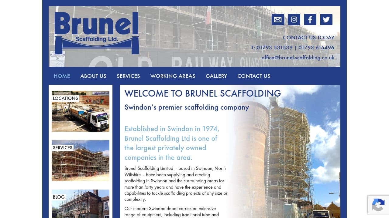BRUNEL SCAFFOLDING LIMITED website screenshot