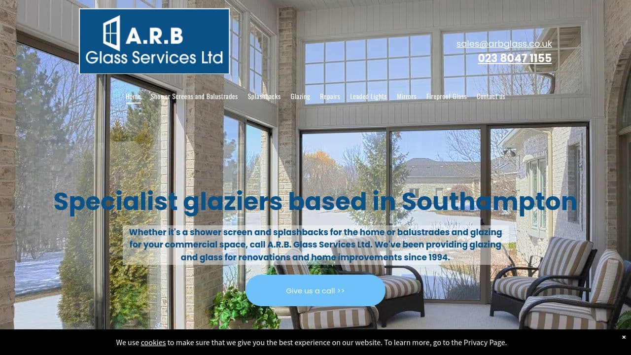 A R B GLASS SERVICES LIMITED website screenshot
