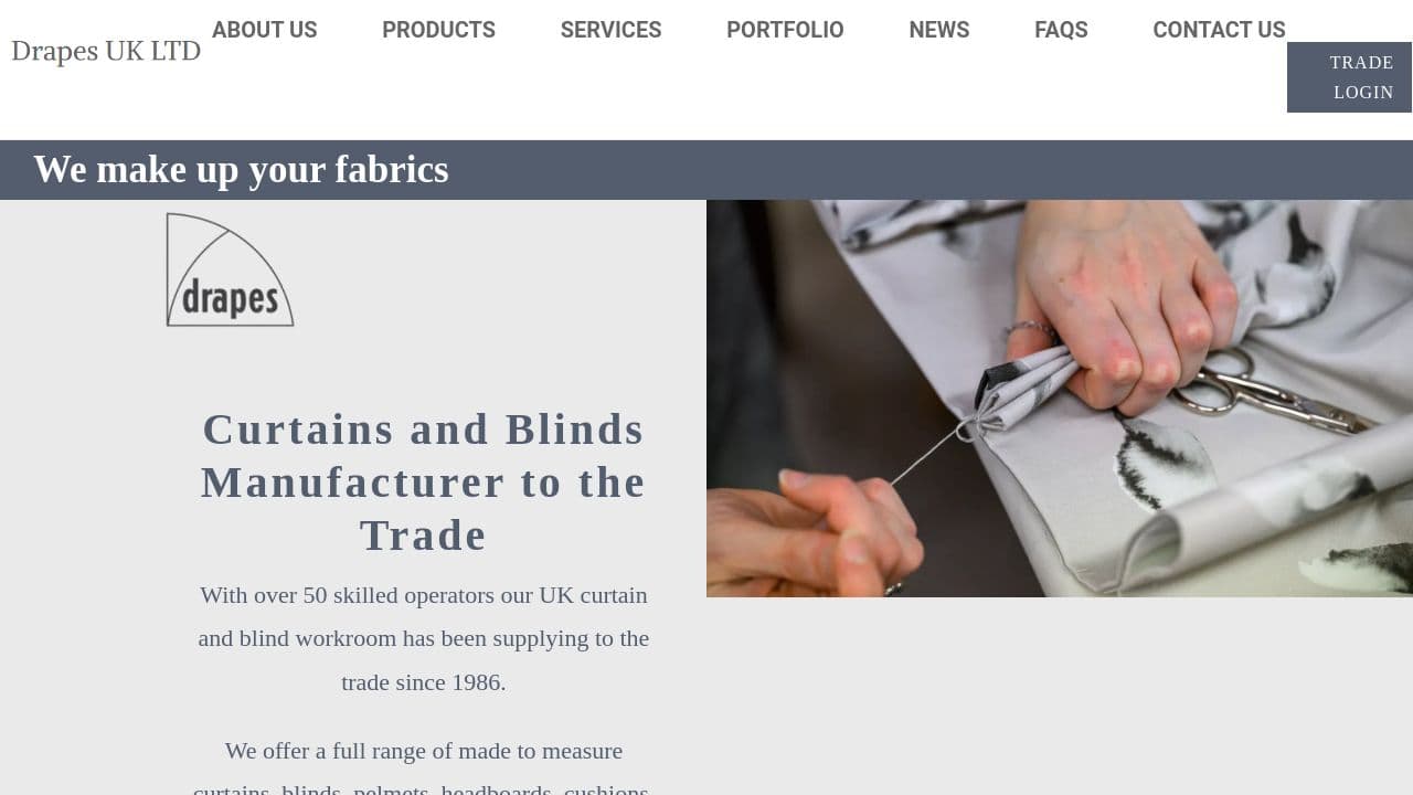 DRAPES-UK LTD website screenshot