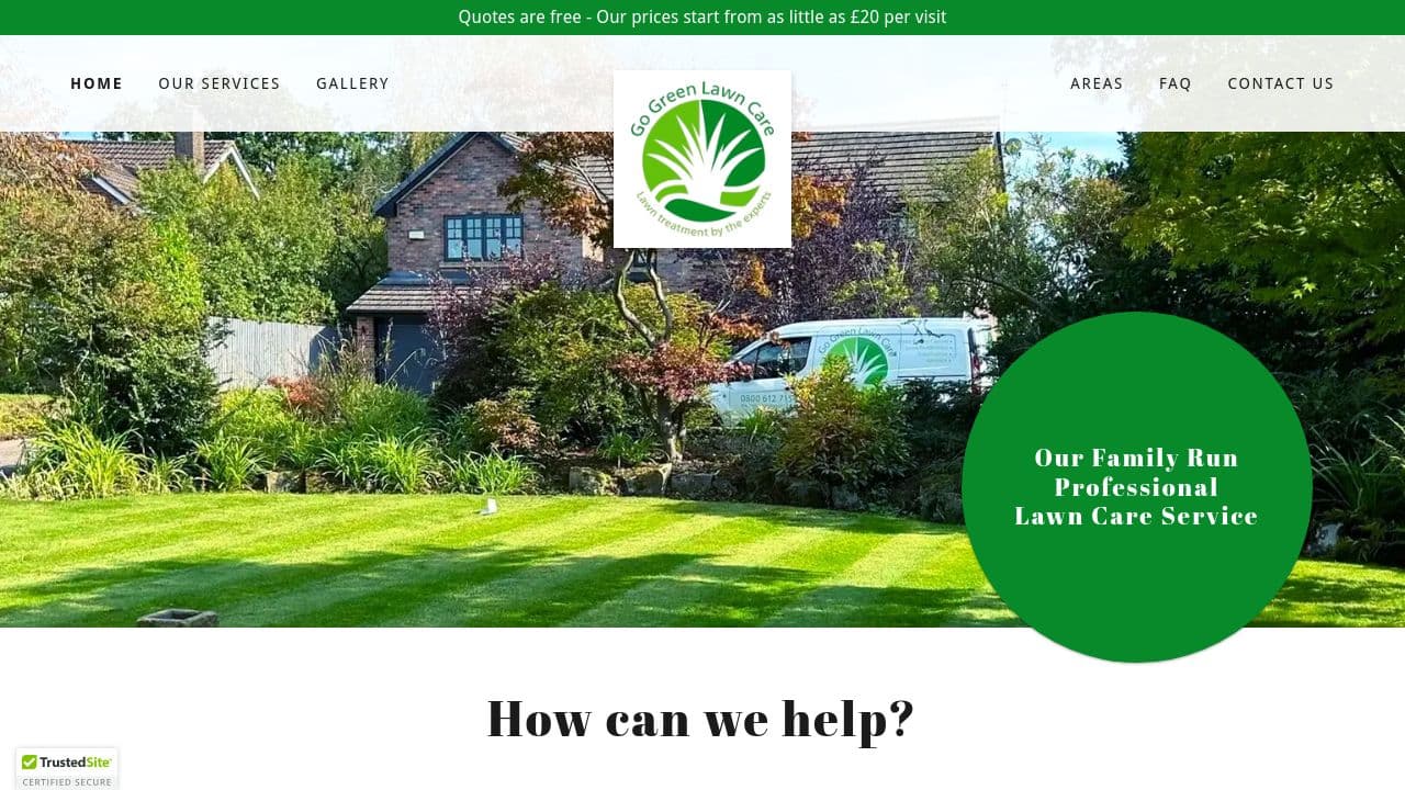 GO GREEN LAWN CARE LIMITED website screenshot