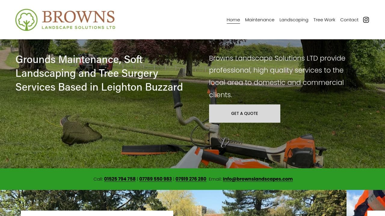 BROWNS LANDSCAPE SOLUTIONS LTD website screenshot