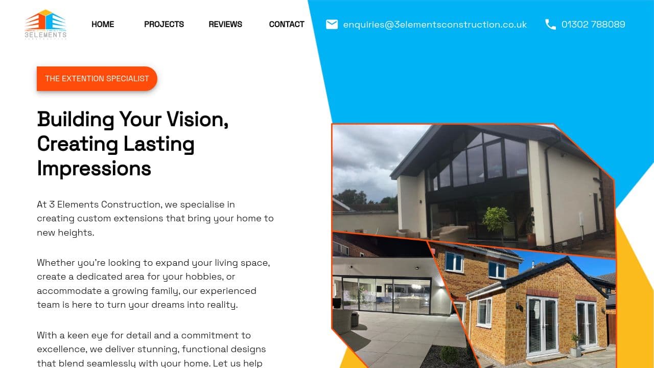 3ELEMENTS CONSTRUCTION LIMITED website screenshot