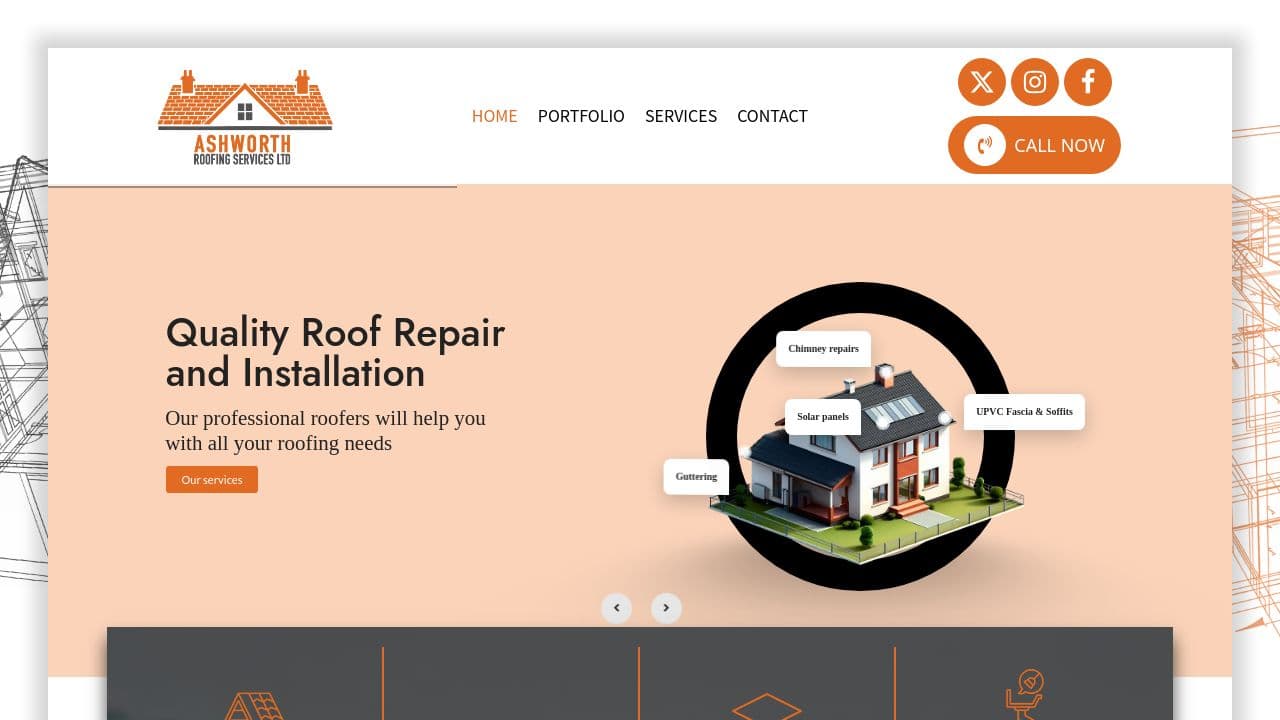 ASHWORTH ROOFING SERVICES LTD website screenshot