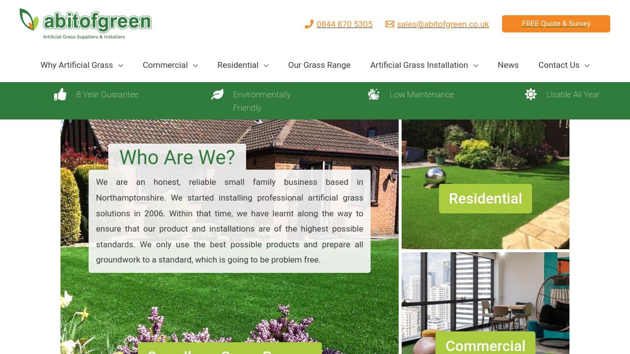 A BIT OF GREEN LTD website screenshot