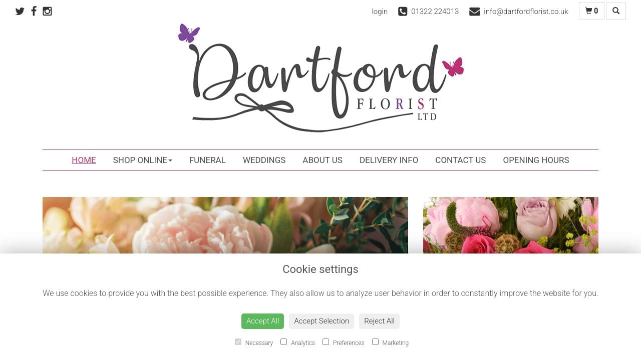 DARTFORD FLORIST LTD website screenshot