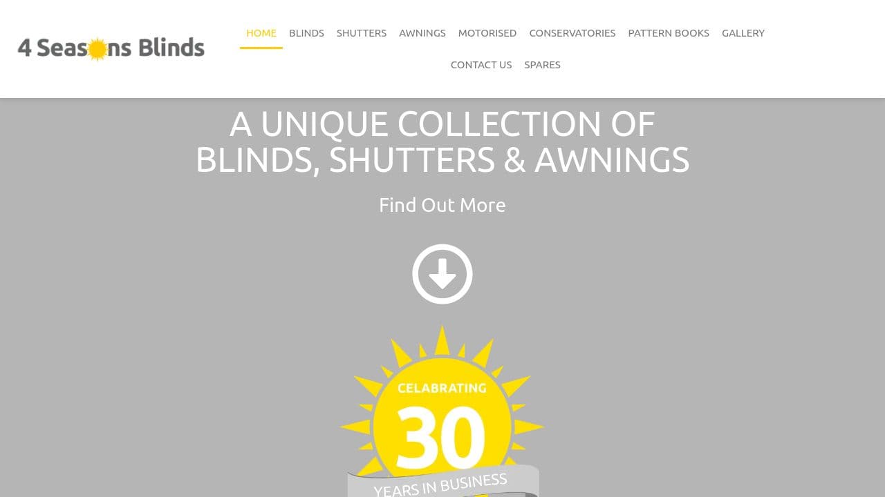 4SEASONS BLINDS & AWNINGS LTD website screenshot