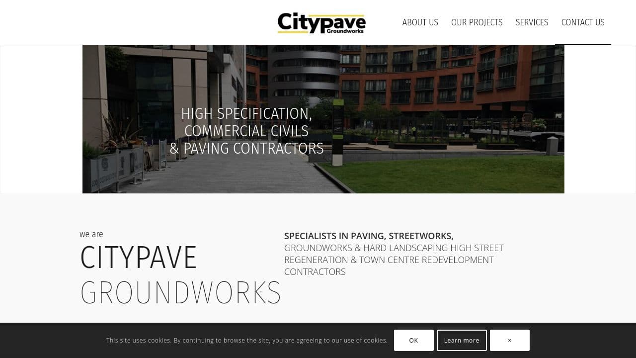 CITYPAVE GROUNDWORKS LTD website screenshot