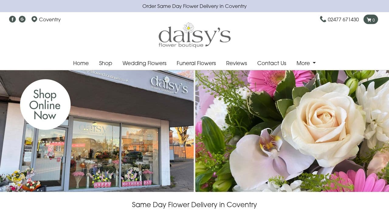 DAISY'S FLOWER BOUTIQUE LIMITED website screenshot