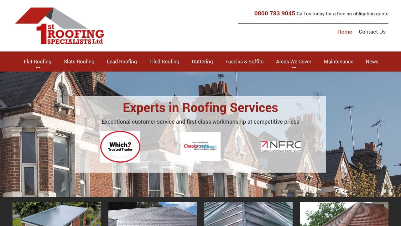 1ST ROOFING SPECIALISTS LIMITED website screenshot