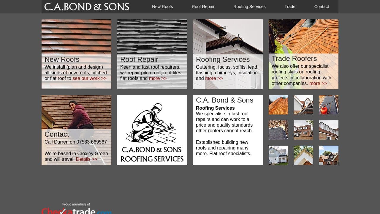 C.A. BOND AND SONS LTD website screenshot
