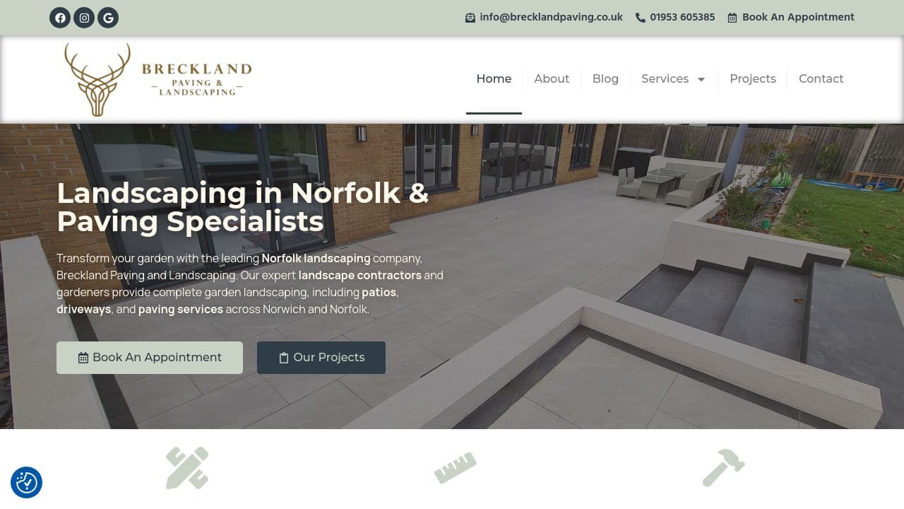 BRECKLAND PAVING LIMITED website screenshot