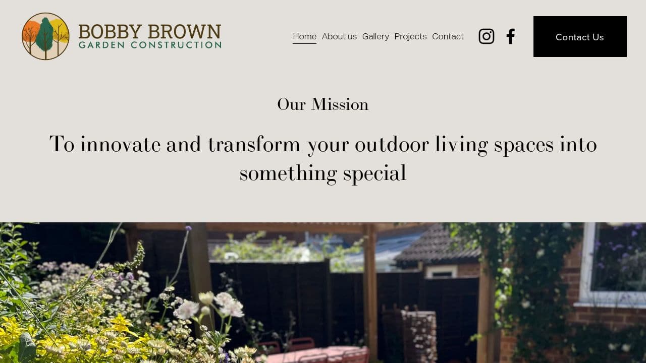 BOBBY BROWN GARDEN CONSTRUCTION LIMITED website screenshot