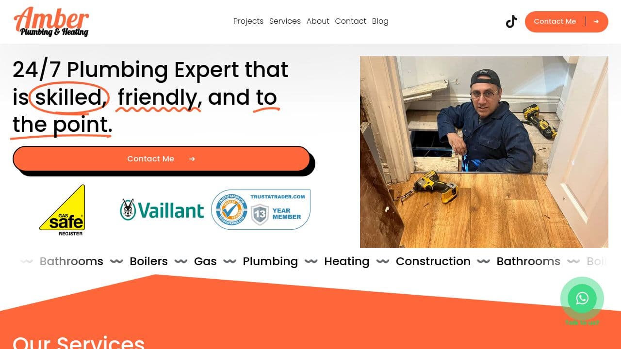 24/7 AMBER PLUMBING & HEATING LIMITED website screenshot