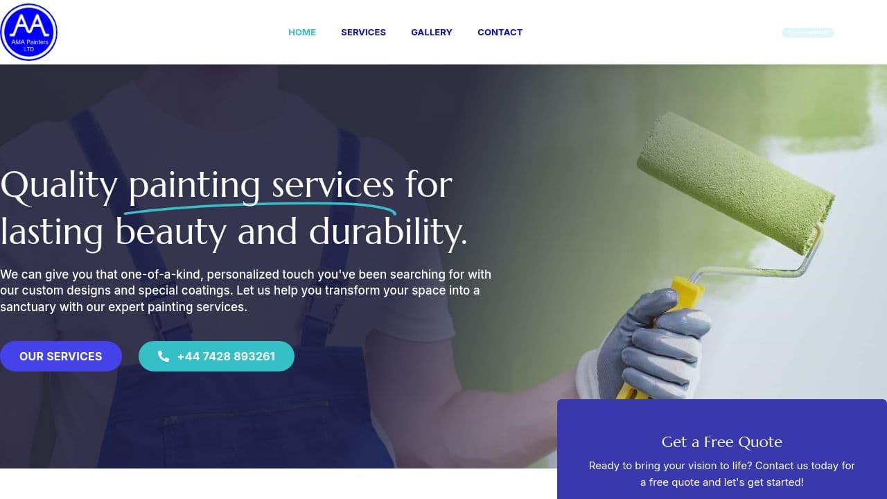 AMA PAINTERS LTD website screenshot
