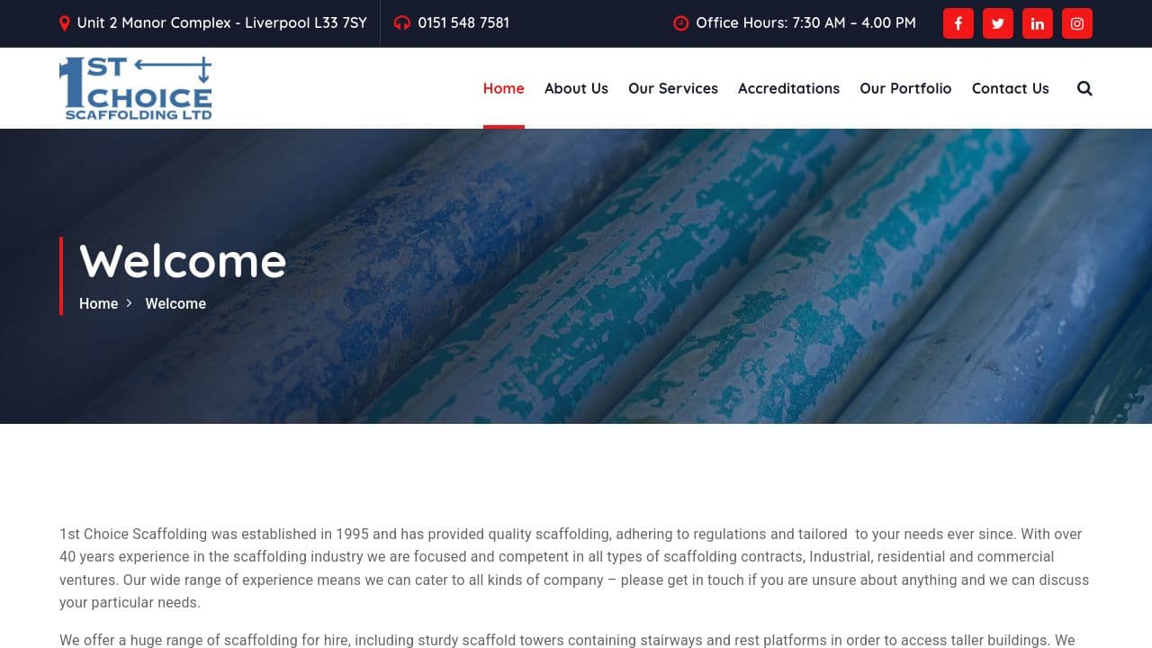 1ST CHOICE SCAFFOLDING LIMITED website screenshot