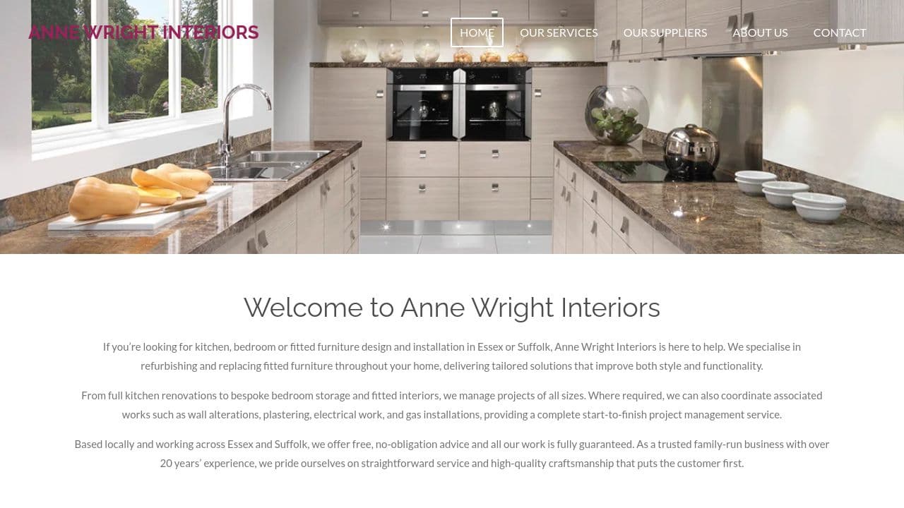 ANNE WRIGHT INTERIORS LIMITED website screenshot