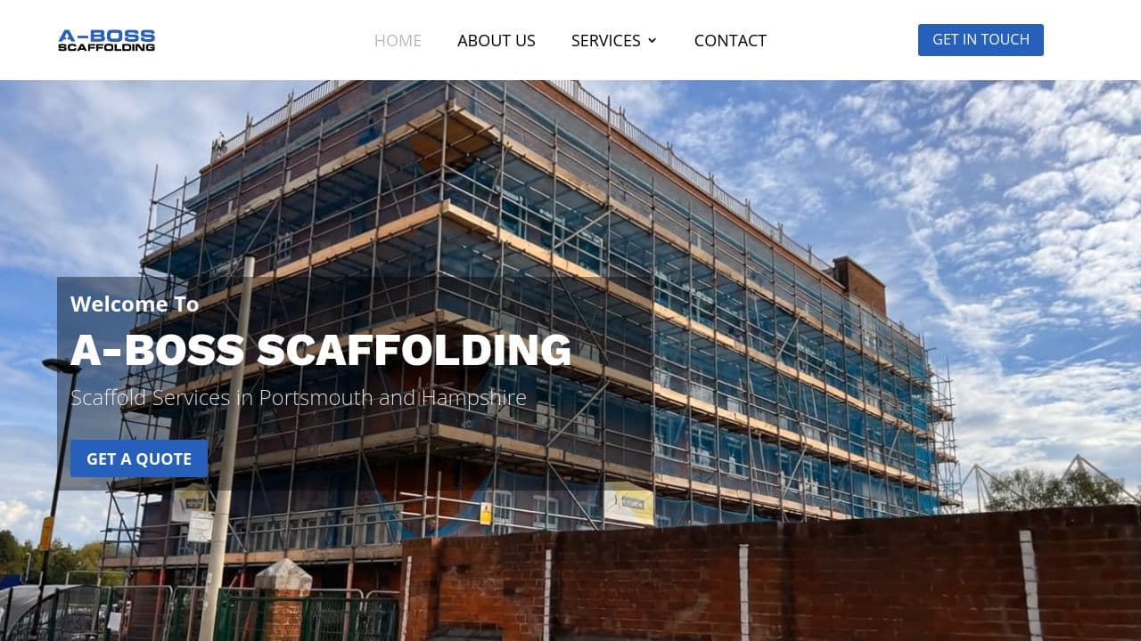 A-BOSS SCAFFOLDING LTD website screenshot