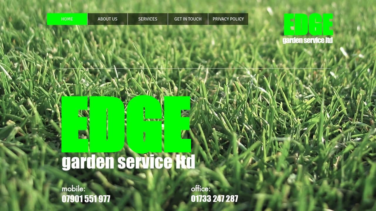 EDGE GARDEN SERVICE LTD website screenshot