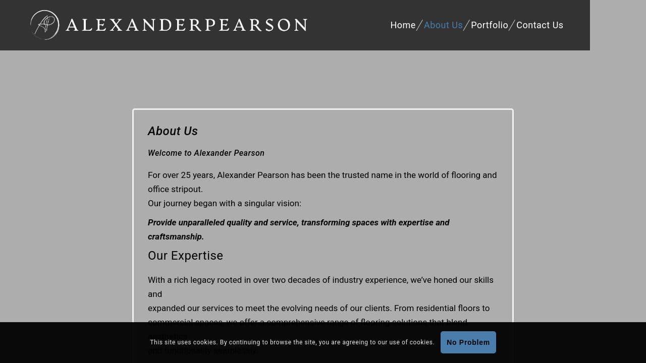 ALEXANDER PEARSON LTD website screenshot