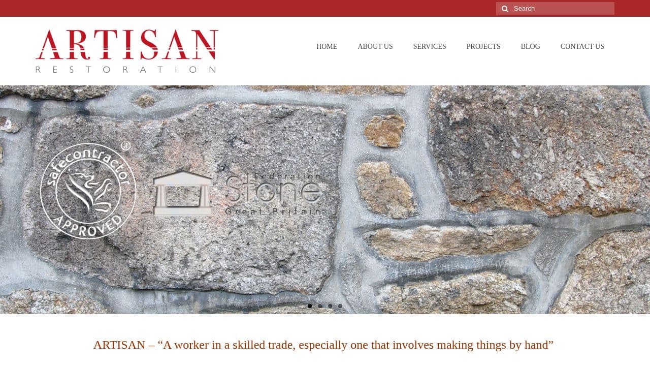 ARTISAN RESTORATION LTD. website screenshot