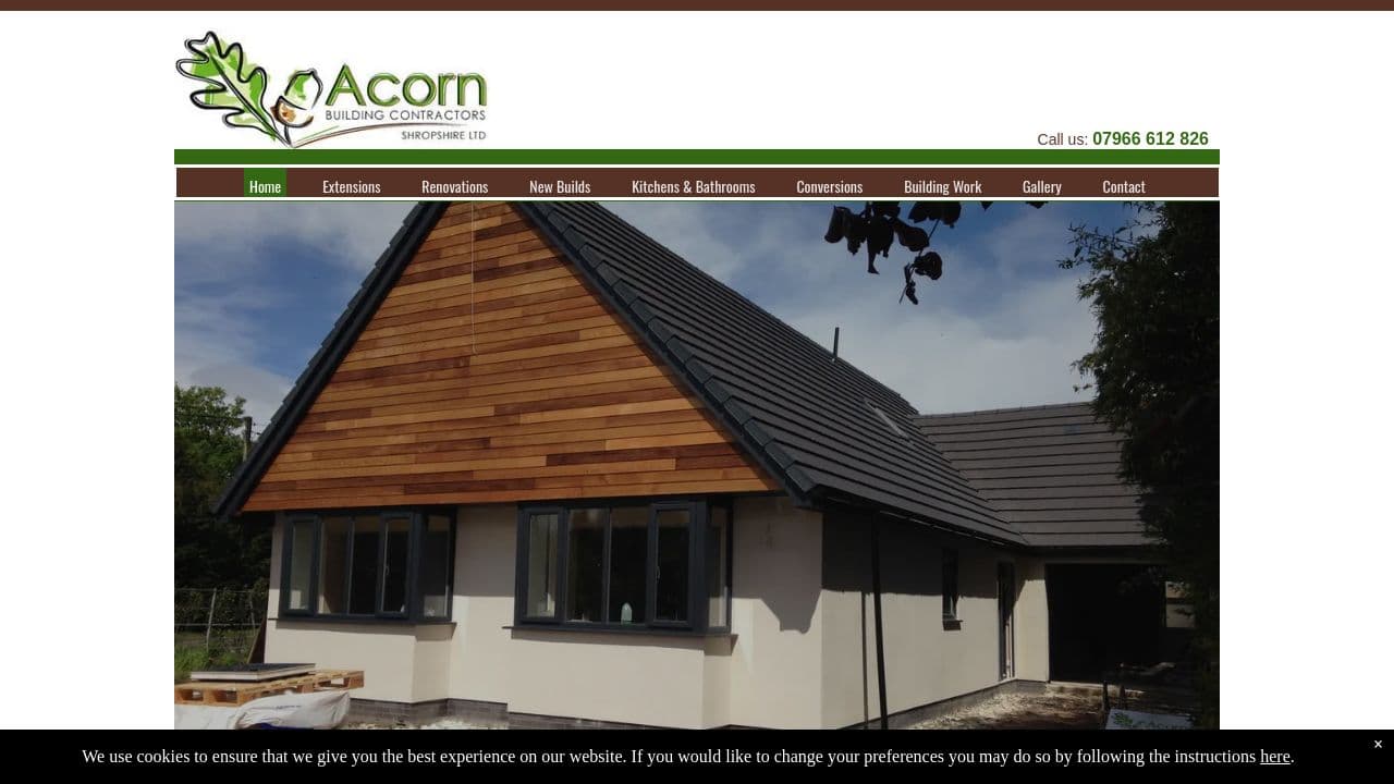 ACORN BUILDING CONTRACTORS (SHROPSHIRE) LIMITED website screenshot