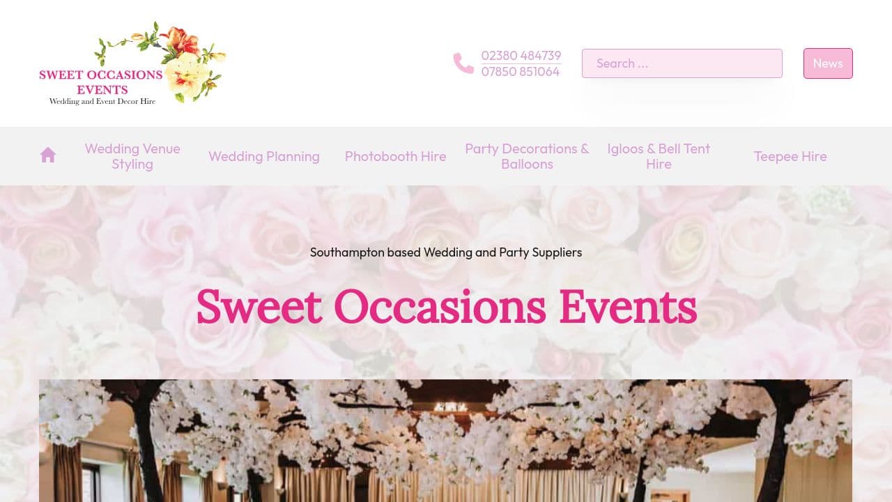 2 SWEET OCCASIONS LTD website screenshot