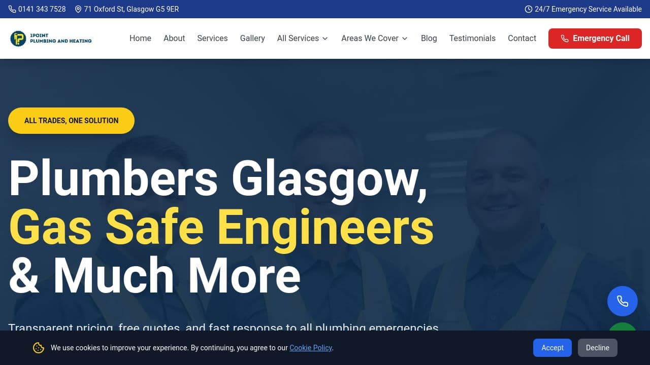 24/7 EMERGENCY PLUMBING SERVICES LTD website screenshot
