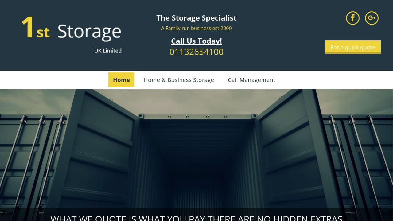 1ST STORAGE UK LIMITED website screenshot