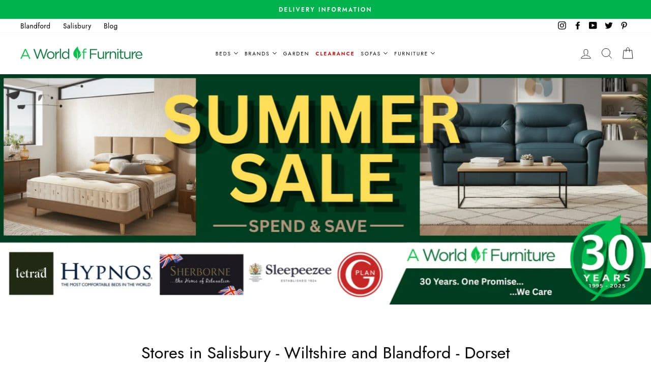 A WORLD OF FURNITURE LIMITED website screenshot