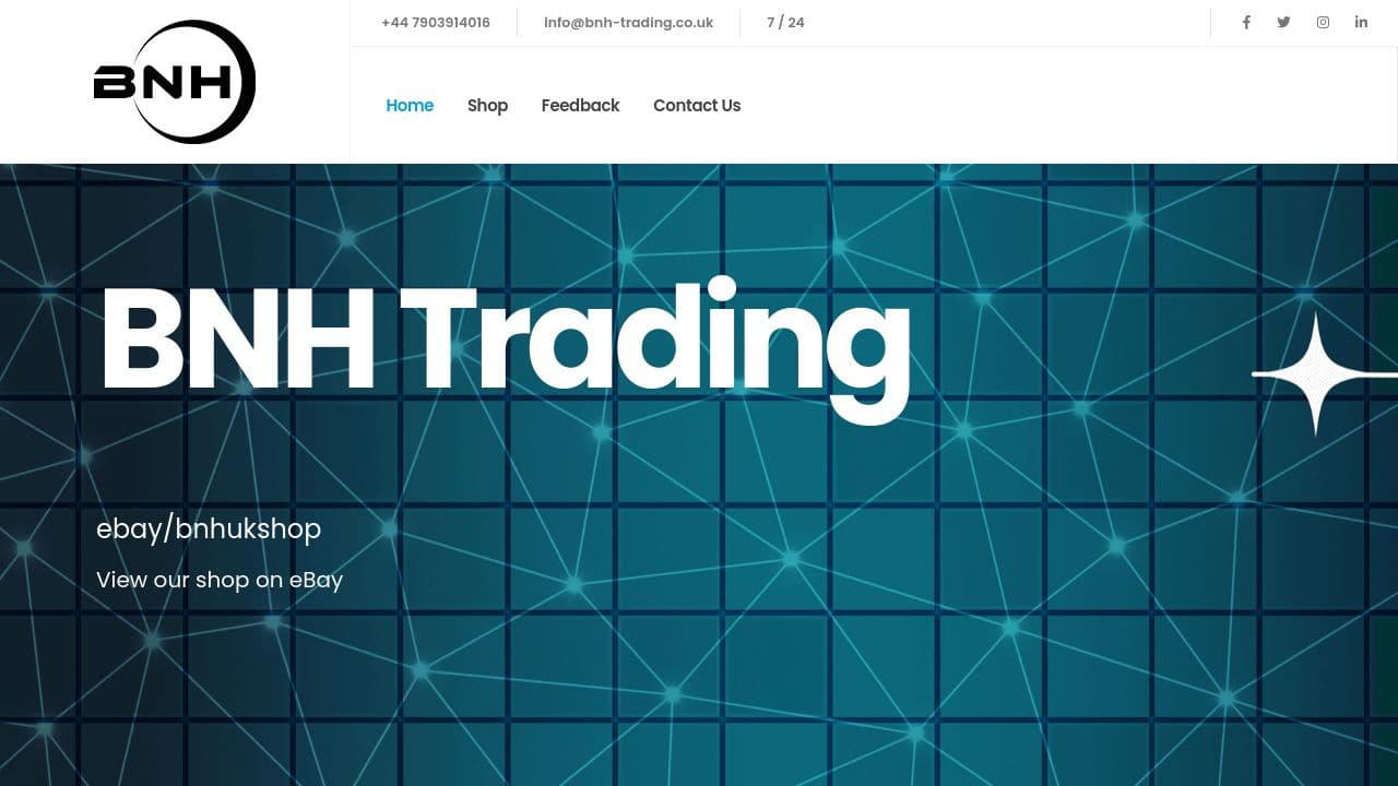 BNH TRADING (UK) LIMITED website screenshot