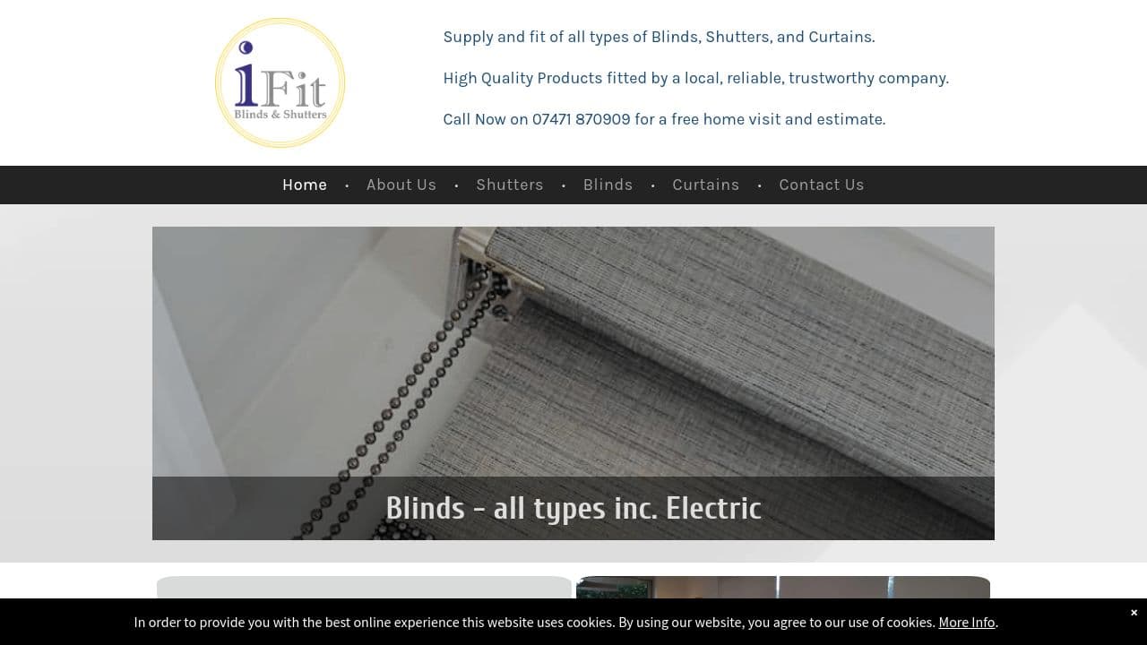 IFIT BLINDS & SHUTTERS LTD website screenshot