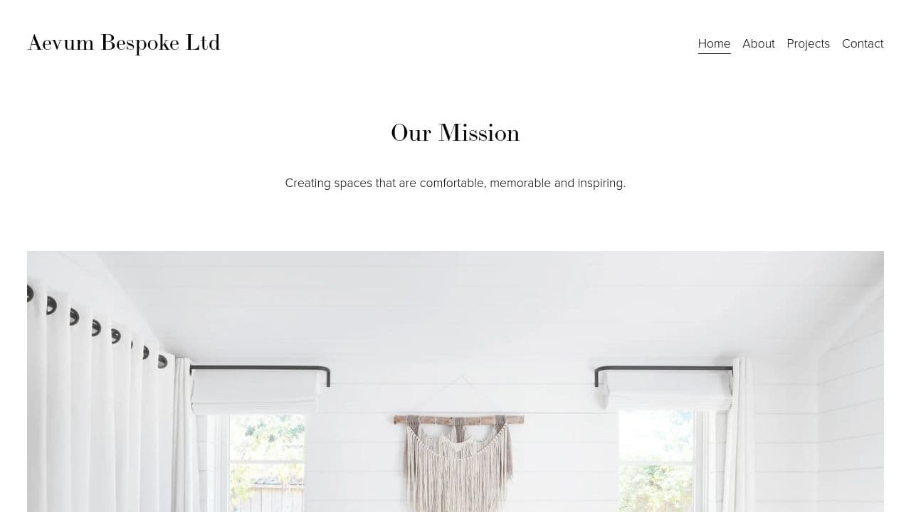 AEVUM BESPOKE LTD website screenshot