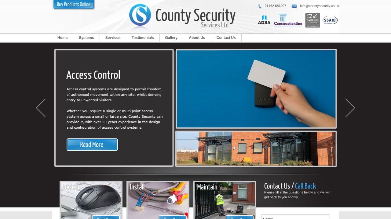 COUNTY SECURITY SERVICES LIMITED website screenshot
