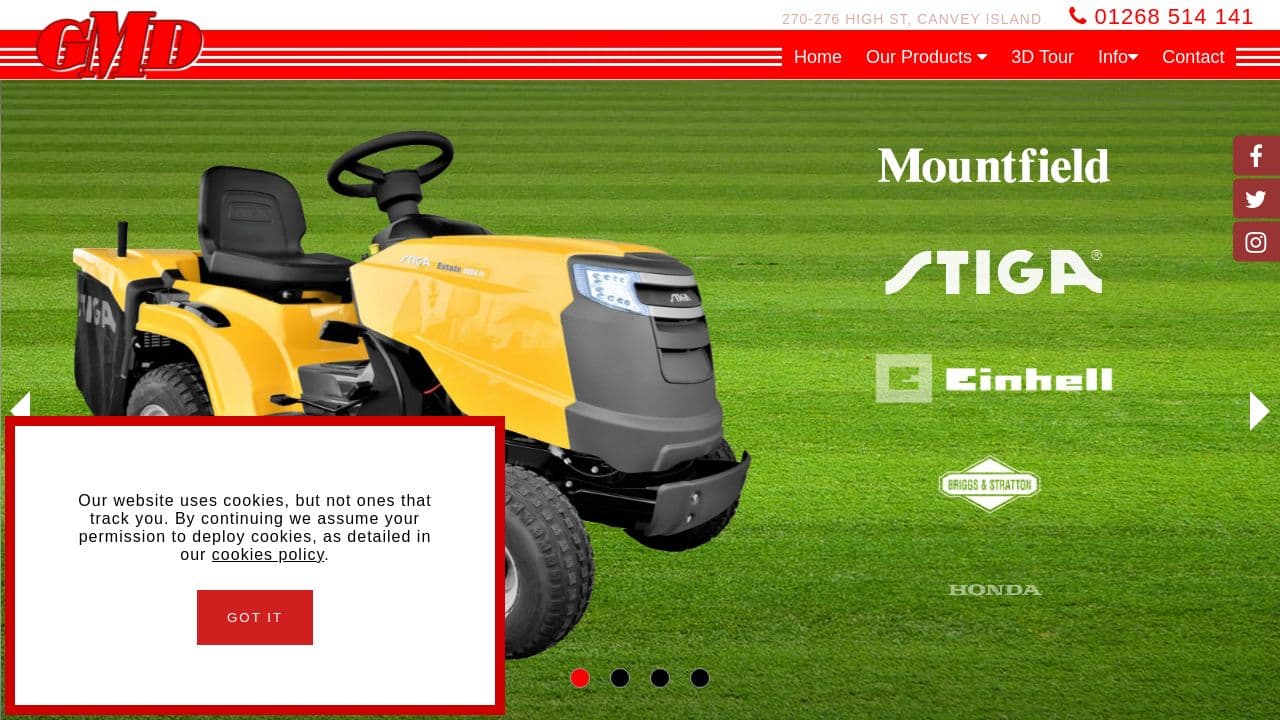 GMD MOWERS, TOOLS AND HARDWARE LIMITED website screenshot