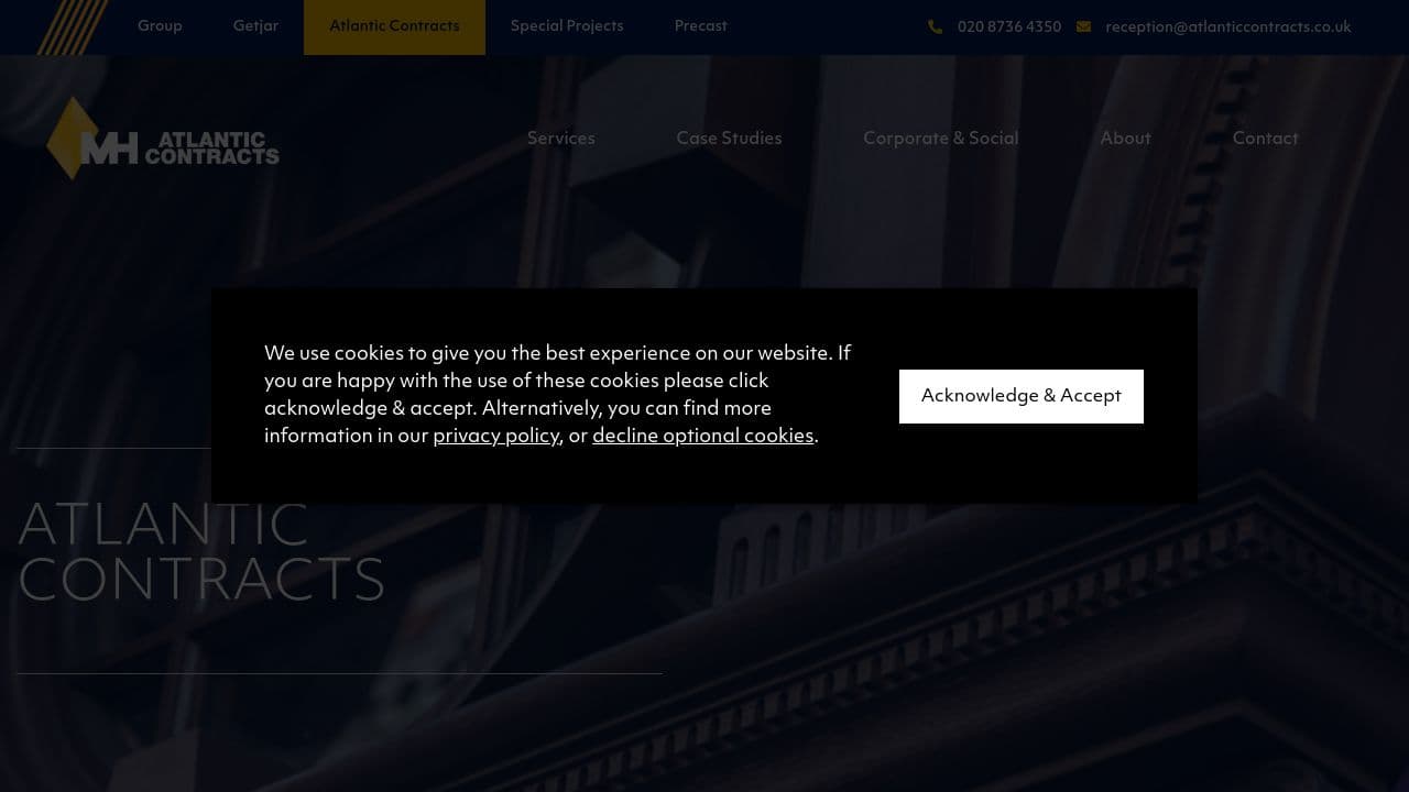 ATLANTIC CONTRACTS LIMITED website screenshot