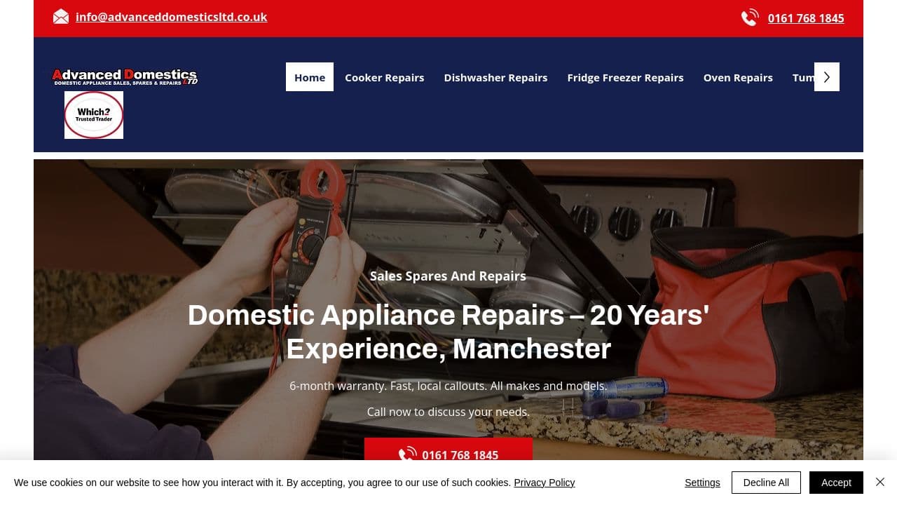 ADVANCED DOMESTICS LTD website screenshot