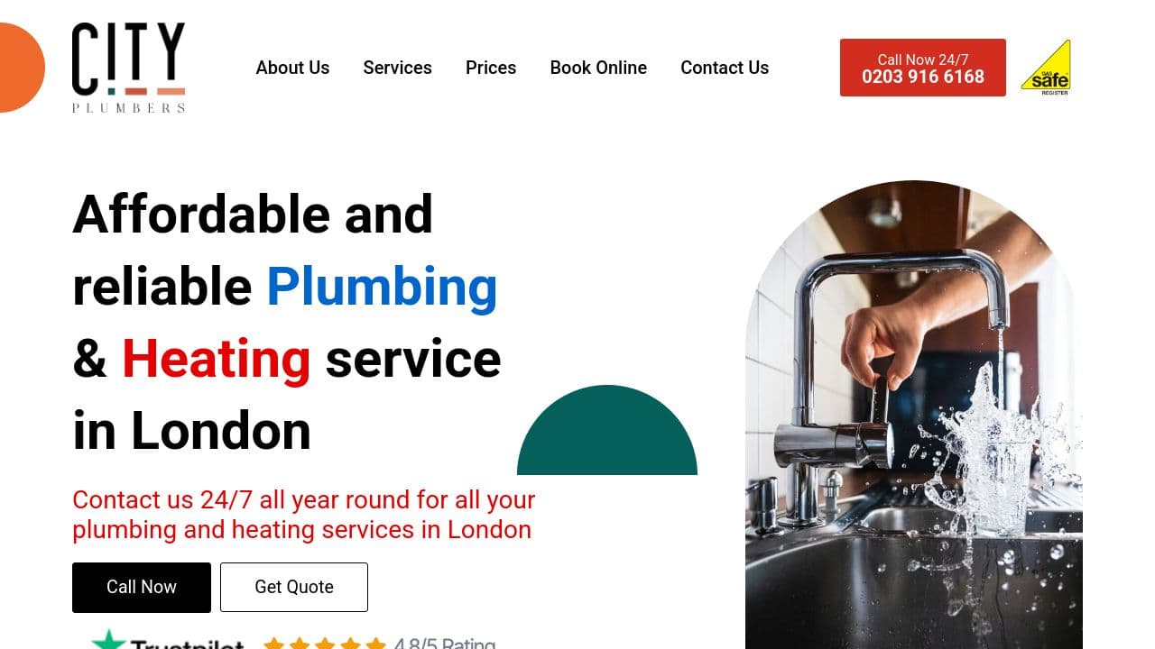 24/7 CITY PLUMBING LIMITED website screenshot