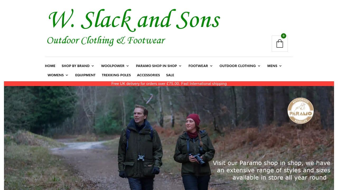 A SLACK & SONS LTD website screenshot
