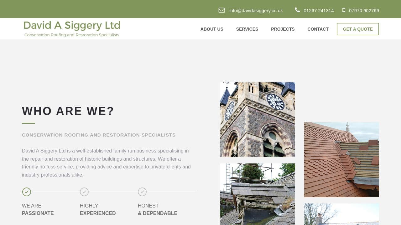DAVID A SIGGERY LTD website screenshot