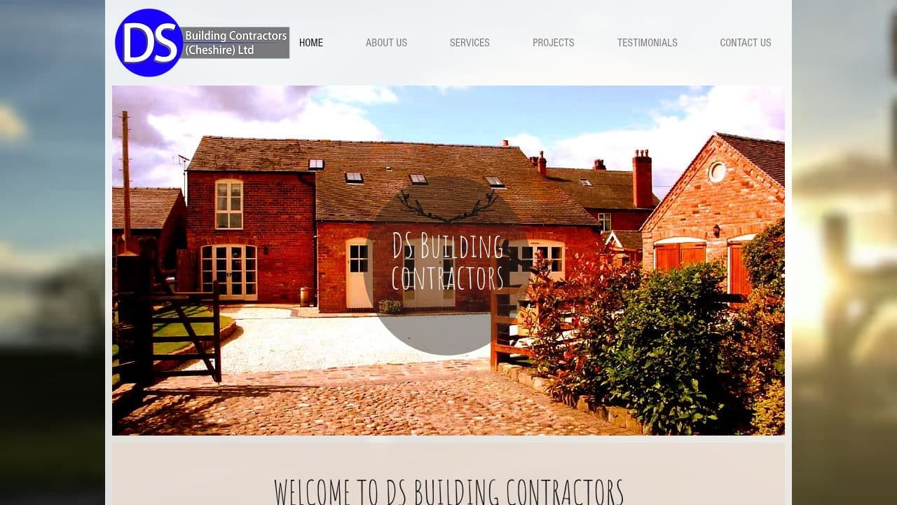 DS BUILDING CONTRACTORS (CHESHIRE) LTD website screenshot