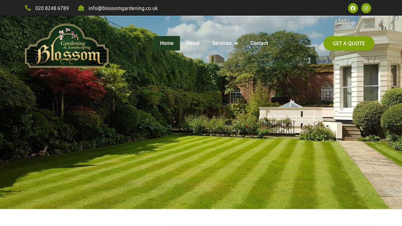BLOSSOM GARDENING COMMERCIAL LTD website screenshot