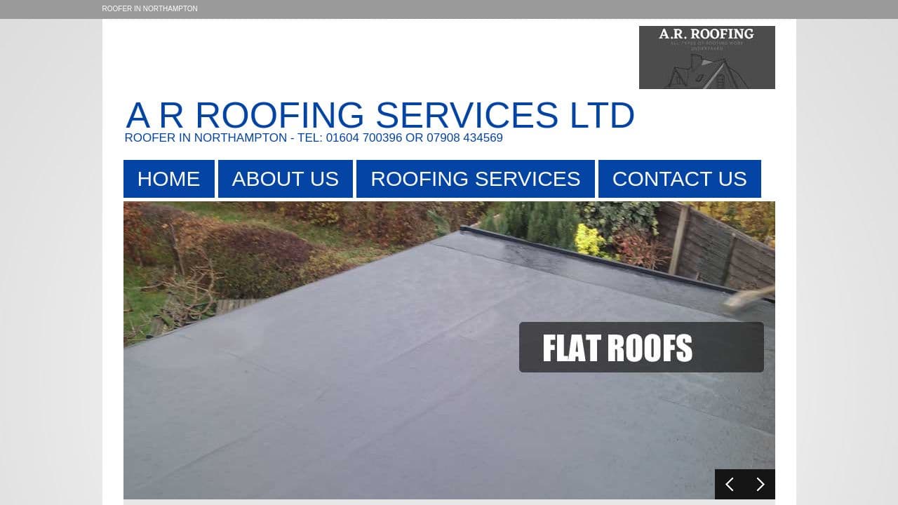 A R ROOFING SERVICES LIMITED website screenshot