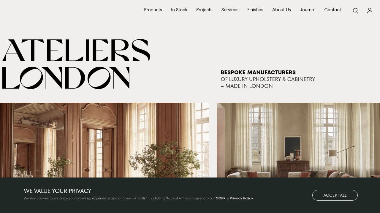 ATELIERS LONDON LTD website screenshot
