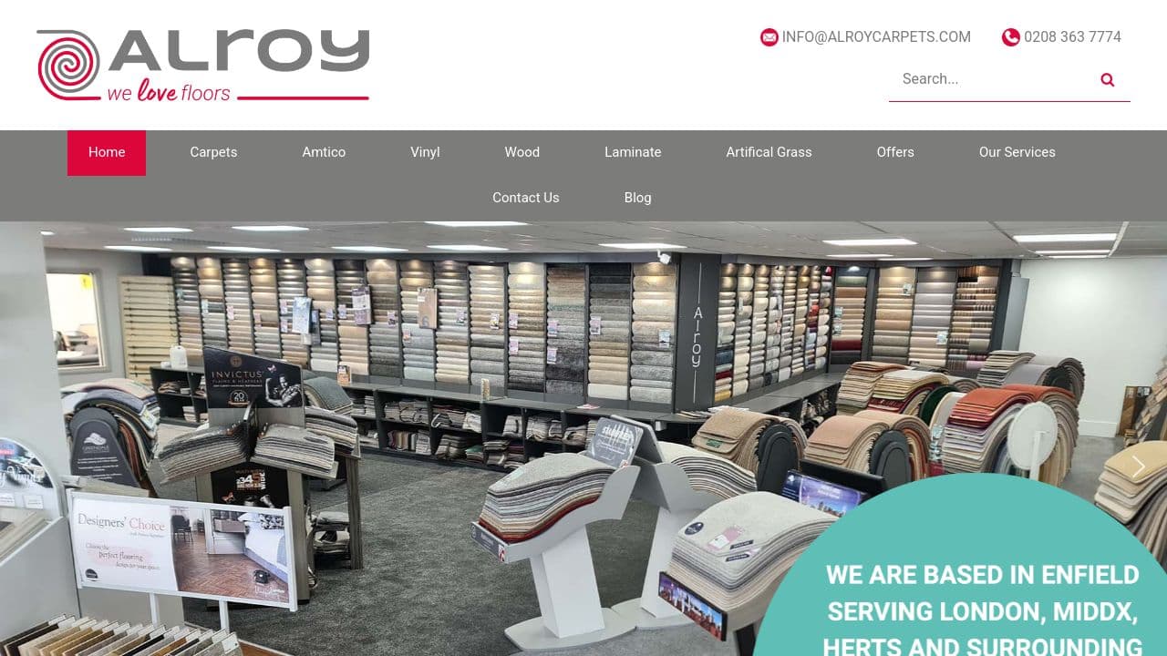 ALROY CARPETS LIMITED website screenshot