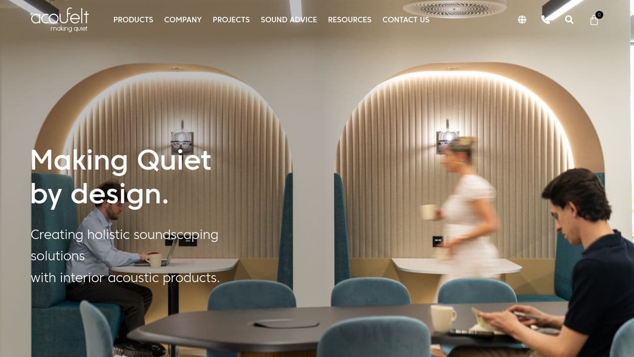 ACOUFELT LTD website screenshot